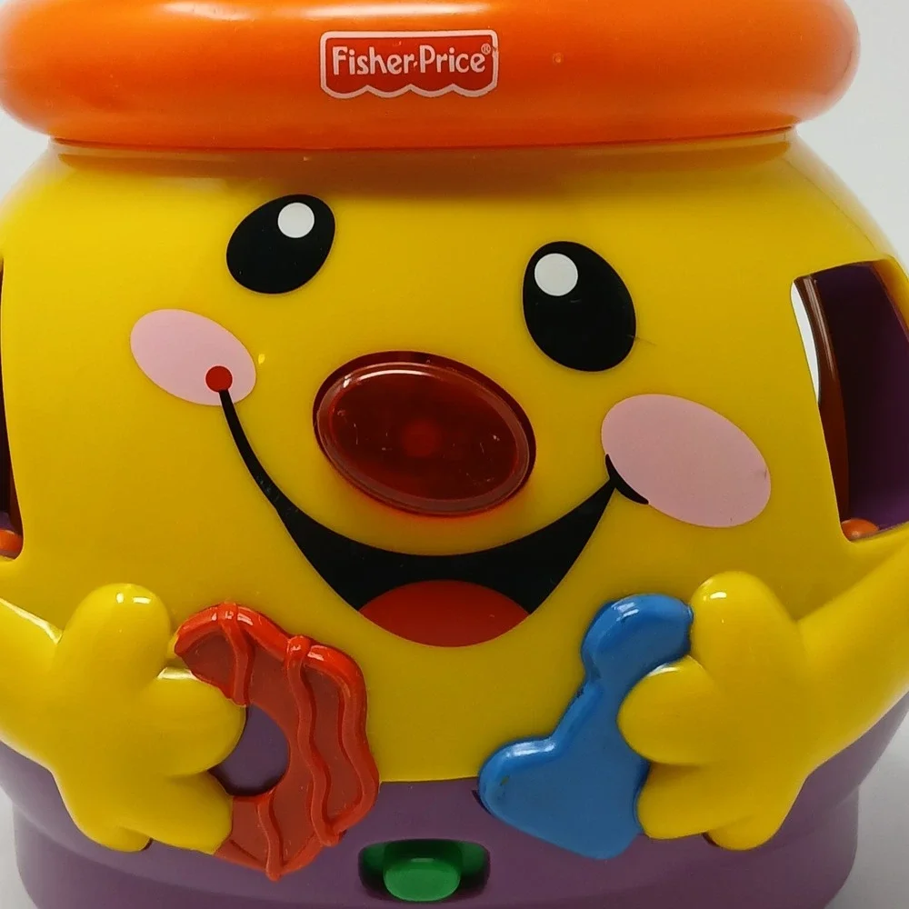 Works-Fisher Price Laugh & Learn Cookie Jar Shape Surprise 2005 Vintage Complete